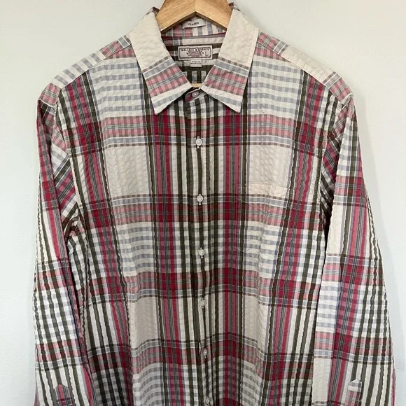 J.Crew Wallace & Barnes seersucker shirt in plaid - Picture 1 of 3
